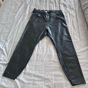 Old Navy Black Faux Leather Leggings with Elastic Waistband